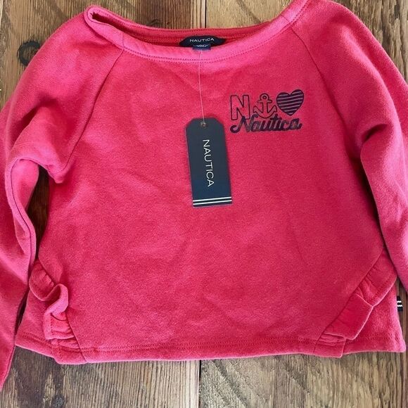 NWT Nautica 3T Red Sweatshirt Top - Picture 1 of 8